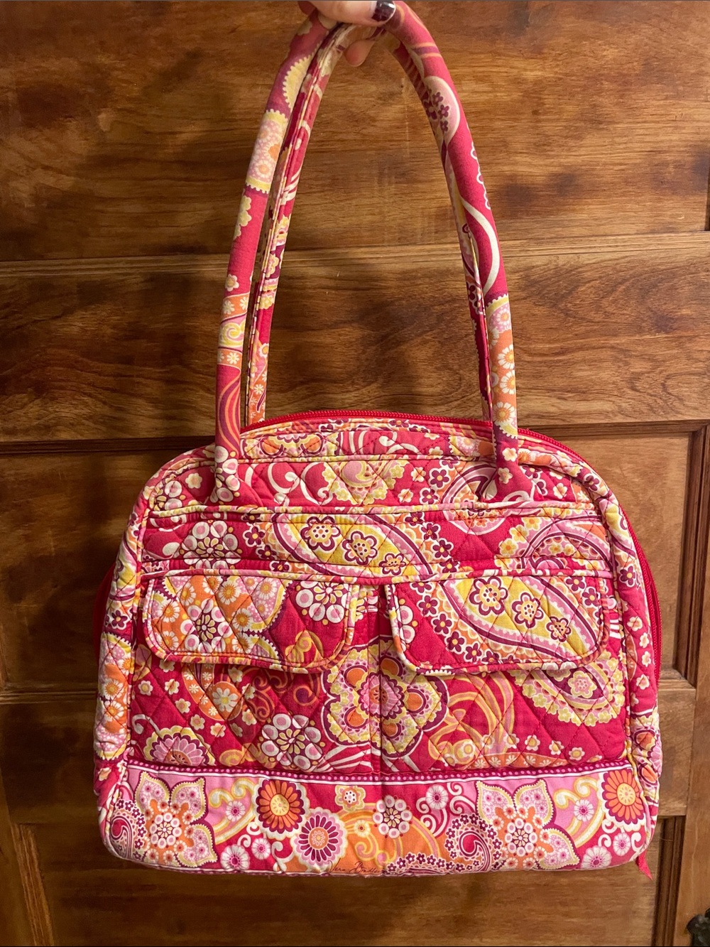 Vera Bradley 2008 pattern raspberry fizz handbag